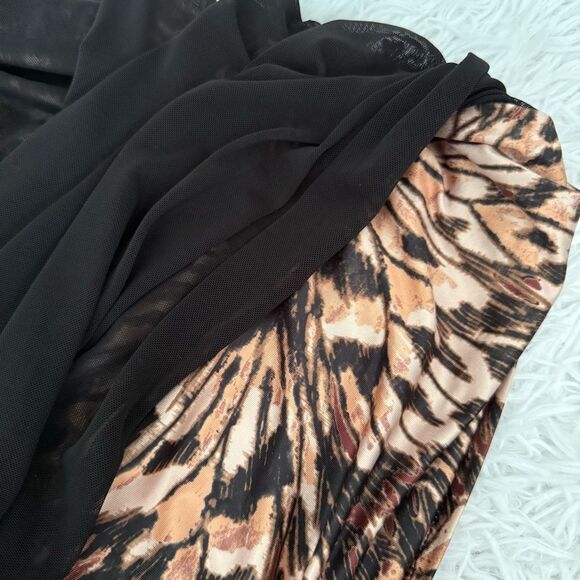 AFRM Signature Mesh Knit Shirred Bodycon Midi Party Dress Size S - Picture 5 of 11